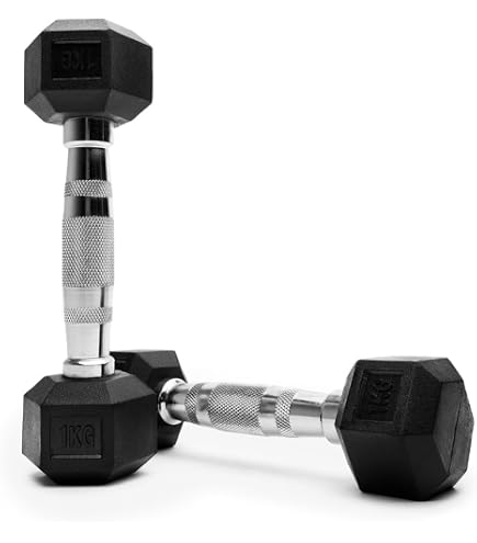 2x 8 Kg Hanteln – Hexagonal, Gummiert, Für Fitness & Gym