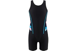 Mufeng Maillot de Bain Fille 1 Pièce Anti-UV Enfant Combinaison de Natation Surf Plongée Combishort de Bain sans Manche Short de Sport Yoga Fitness Tankini Rash Guard 5-16 Ans