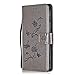 Produktbild Sony Xperia XZ Premium Brieftasche Hülle, Bear Village® Multifunktion Leder Schützthülle, Schmetterling Blumen Muster Hülle mit kartenfächern für Sony Xperia XZ Premium (#3 Grau)