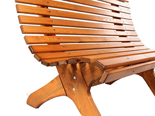 Massivholz 3er Bank Parkbank Sorpesee Gartenbank Holzbank, ca. 140 cm, Braun - 2