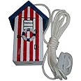 SDL Red Blue & White Nautical Seaside Beach Hut Light Pull