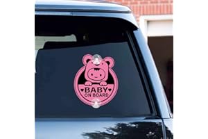 Leniutor Baby On Board Panneau de voiture en PVC avec ventouse pour voiture, motif koala mignon, panneau d'avertissement de sécurité pour fenêtre latérale arrière de voiture (koala mignon, rose)