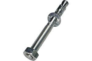 Lumonic 5x Schwerlastanker M10 x 100 Verzinkt I Zur Verwendung als Metalldübel, Bolzenanker, Blitzdübel I Für verschiedene Arten Durchsteckmontagen