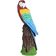 Wonderland Scarlet Macaw/Parrot Sitting on Tree Statue | Height 18.5 Inches | Material Resin | Can be kep Indoor or Outdoor | Garden Decor, Garden Statue, Garden Decoration, Home or Balcony Decor