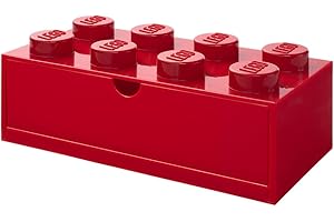 Room Copenhagen 40211730 Lego Boîte de Rangement empilable 8 Boutons Rouge Taille, Grand
