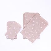 Bimotif Kalp desenli 50 adet kraft kese kağıdı, 11x20 cm