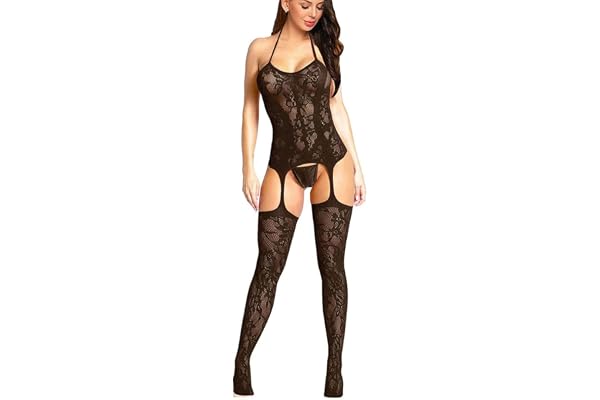 Buitifo Femmes Bas de Lingerie Bodystocking Fishnet Bodys Sexy Nuisettes