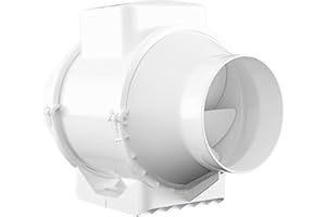Xpelair XIMX100T 4"/100mm Inline Mixed Flow Extractor Fan with Timer for Bathrooms and Shower Rooms, Loft Fitting, Adjustable Twin Speed, White