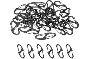 Kabwea 24 unidades de mini mosquetones, candado, mosquetón pequeño, cierre de cremallera, cierre de cremallera, mosquetón grande, mosquetón pequeño, doble mosquetón, S