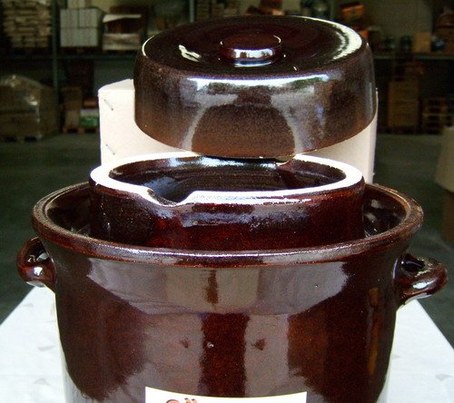 Gärtopf mit Deckel, Steinen und Griffen 10 Ltr. - 2