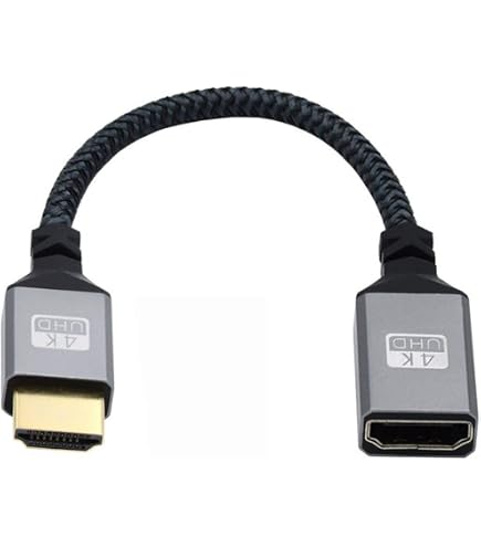 PNGKNYOCN Cavo HDMI 2.1 8K Corto, 1FT/0.3M 90 Gradi Ultra Ad Alta Velocità, Curva Verso Il Basso, Maschio-Maschio, Supporto 8K@60Hz, Dynamic HDR, HDCP 2.2&2.3, eARC (Down/0.3m