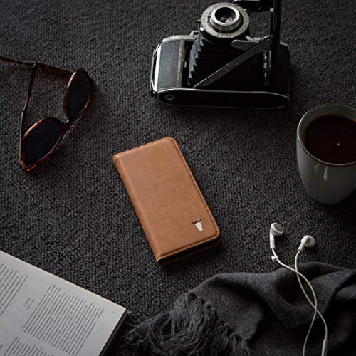 Funda iPhone 8 Plus   iPhone 7 Plus  Genuina Funda De Piel  Con Funci  n Stand Para El iPhone 8 Plus   iPhone 7 Plus  Dise  o Delgado  Ranuras Para Tarjeta  Ranuras Para Billetes  Cierre Magn  tico  Marron  Hecho Por TORRO