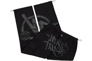 Lyoveu, Minus Two, Cargohose, gerade geschnitten, Street, Hosentasche, hochtailliert, bedruckt, Hip Hop