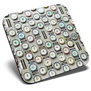 Great Single Coaster Square - Nuclear Reactor Dials Energy |Glossy Quality Coasters | Tabletop Protection for Any Table Type #2351