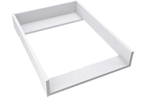 regalik Wickelaufsatz für Kullen von IKEA, Wickeltischaufsatz für 40 cm Kommoden, Abnehmbar Wickelkommode aufsatz, Gerade Frontplatten, Weiß, 72cm x 54cm