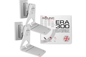 Sound bass ERA300 Support Mural Inclinable et Pivotant, Compatible avec Sonos Era 300, Installation sans Effort, Kit de Montage Inclus (Blanc, Double)
