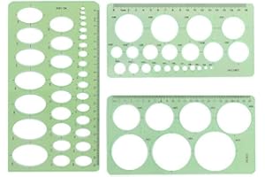 Rhys 3 Pezzi Disegno Righelli Modello Geometrico Stencil per Disegno Scuola Ufficio Edilizia