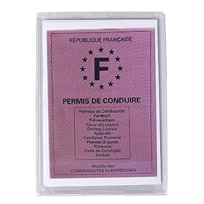 Exacompta 5391E Paquet de 10 Etuis pour permis de conduire européen format en polypro 7,3 x 10,7 cm Cristal