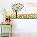 Produktbild Wallpark Bunt Groß Baum Blume Zaun Scheuerleiste Abnehmbare Wandsticker Wandtattoo, Kinder Kids Baby Hause Kinderzimmer DIY Dekorativ Kunst Wandaufkleber