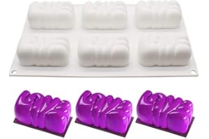 XiaoShenLu Moules en Silicone pour gâteau, Moule 3D pour Glace Chocolat Pâtisserie Dessert, 6 Trous Amour