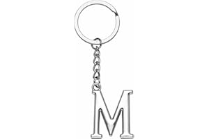 LUODAN Llavero con letra inicial, plata A-Z 26 letra inicial colgante llavero llaveros originales hombre y mujer,regalo de cumpleaños 18,llavero de coche Dáselo a papá