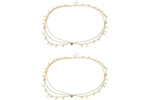 Dinghaole 2Pcs Ladies' Gold Headpiece, Bohemian Gold Hair Chain And Headband Set, Suitable For Festivals, Long Hair Weddings, Masquerade Parties, Party Accessories