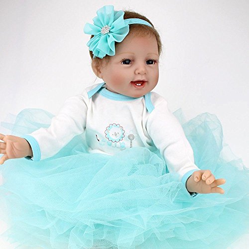ZIYIUI 22 inch 55cm Réaliste Reborn Bébé Poupées en Silicone Vinyl Realistic Magnetic Mouth Newborn Baby Dolls Mignonne bébé Fille Jouets