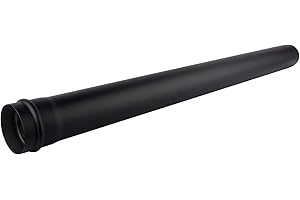 Kolor-Knajp Pelletrohr DN 80 mm Rauchrohr Pellet Ofenrohr T-Stück Bogen Rosette Wandfutter Kamine Zubehör Rohr Bogen T-Stück Kaminhaube Rosette (Rohr 1000 mm)