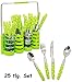 Produktbild alles-meine.de GmbH 25 tlg. Besteckset - aus Edelstahl -  Punkte / Gepunktet - Grün - Weiß  - in..