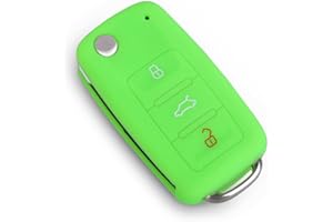 Happyit Silicone Car Key Cover Case for Volkswagen VW Polo Passat B5 Golf 4 5 6 Jetta Mk6 Tiguan Gol CrossFox Plus Eos Scirocco Beetle (Green)
