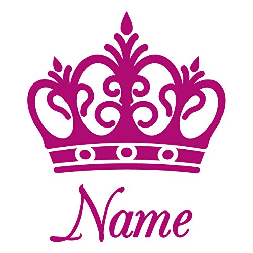 Personalised Name Crown Wall Sticker - Girl bedroom name sticker