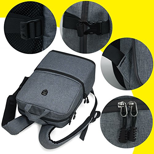 Sac    Dos Appareil Photo Sac de Cam  ra Voyage   tanche en Nylon pour Canon Nikon Sony  Gris Fonc   