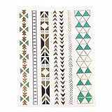 Metallic Gold / Silver Temporary Tattoos, Shimmer Metalic Tattoo, UV Glowing