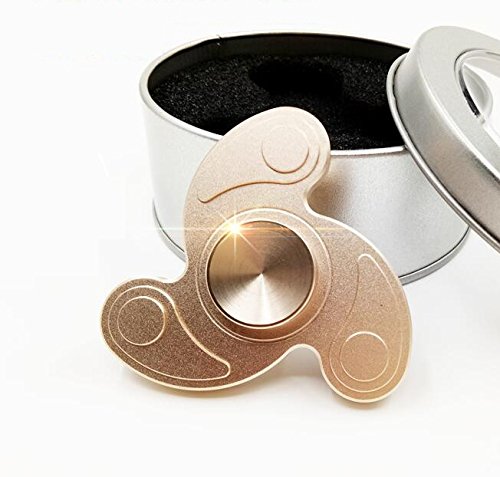 HAND FOCUS FINGER Spinner Fidget Toy Ceramic Bearing + Quiet + StableAviation Aluminum CNC - Pink Purple (Gold)