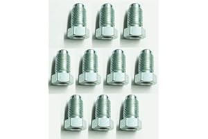 OTHER 10x LONG MALE BRAKE PIPE UNION NUTS imperial brass tubing 3/8 UNF x 24tpi Joiner