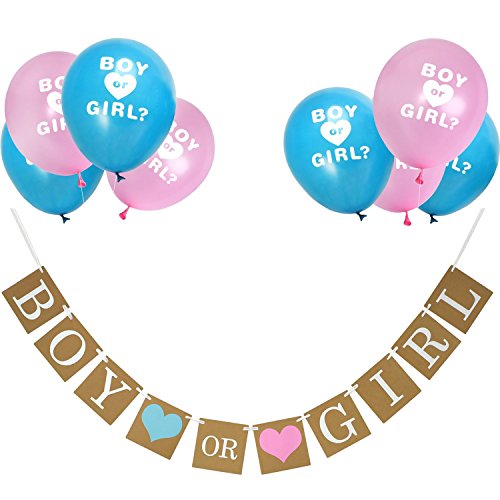eBoot Boy or Girl Banner und Geschlecht Offenbaren Ballons Set für Baby Dusche Geschlecht Zeigen Party Schwangerschaft Ankündigung
