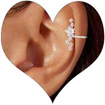 Yheakne Boho Cuff Orecchini Cartilagine Oro Doppio Anello Polsino Helix Orecchini Non Forato Clip su Orecchini Gioielli per Donne e Ragazze Adolescenti