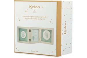Kaloo - Rêves De Douceur - Cornice Portafoto e Impronte Neonato - Kit Impronte in Argilla - Facile da Usare e Non Sporca - Regalo per la Nascita - Beige, K220001