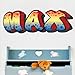 Personalised Graffiti Wall Sticker - Full Colour art decal - Any Name - Choice of sizes - Kids childs bedroom nursery