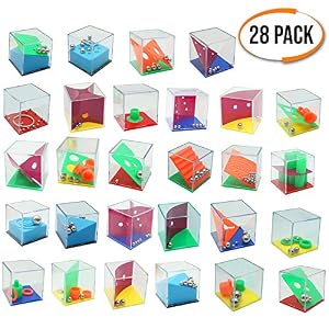 THE TWIDDLERS 28 Cube Juegos de Rompecabezas Puzzle Juegos Habilidad con Diferentes Niveles, Mini Juego Educativo para Desarrollar Habilidades Motrices, Regalitos Cumpleaños Invitados Niños
