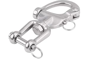 FTVOGUE Grillo Girevole, Grillo Girevole A Moschettone in Acciaio Inossidabile 316 per Drizza Spinnaker Barca A Vela, 3 Misure Opzionali(128mm)