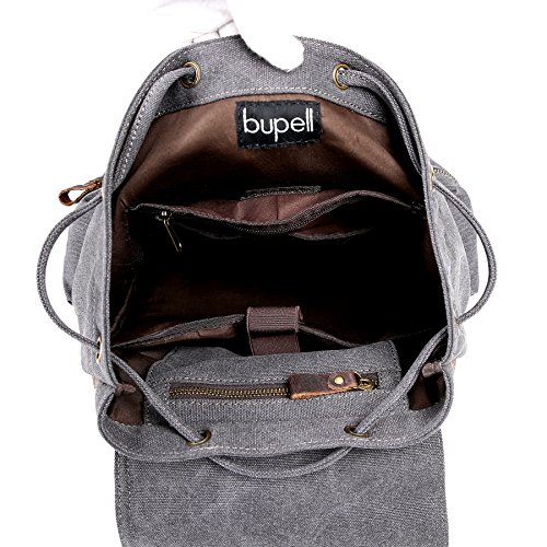 bupell Urban Daypacker L - Vintage Canvas Rucksack Backpack f  r Schule  Uni  Arbeit  Freizeit
