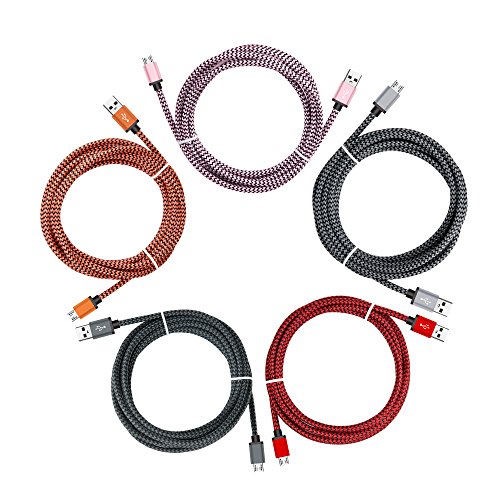 Micro USB Kabel Nylon, BeneStellar (10 Pack,1,8m) High Speed USB 2.0 A Male auf Micro B Synchronisations und Ladekabel für Android, Samsung, Huawei, HTC, Sony, Nexus, Xiaomi und mehr (6ft) - 5