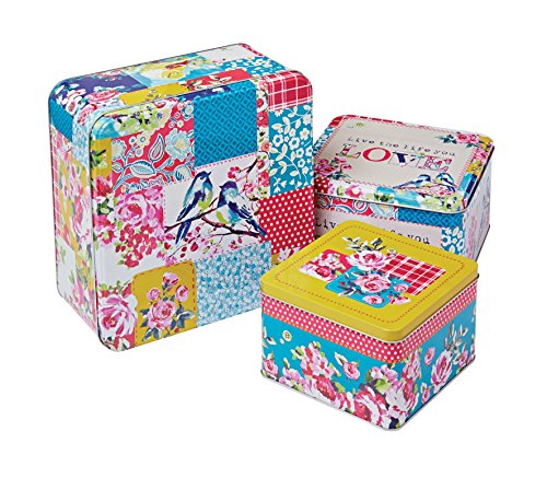 Cooksmart Oriental Patchwork Viereckige Keksdosen, Mehrfarbig, 3er Set