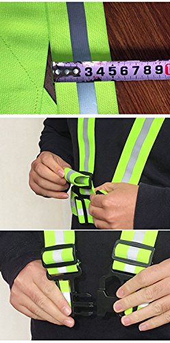 NKTM Reflektierende Einstellbar Warnweste Sicherheitsweste Unfallweste Hohe Sichtbarkeit Gürtel für Jogging Laufen Radfahrer/ Arbeiten in Abend - 6