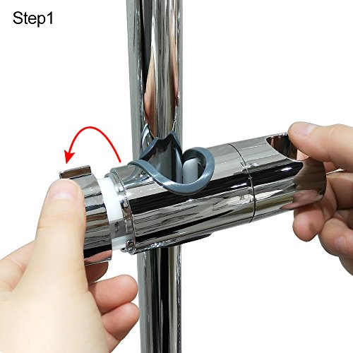 MINGOR Universal 21-25mm O.D. Verstellbare Handbrause Schienenkopf -Halterung Halter für Slide Bar Slider Clamp Badezimmer Ersatz, ABS verchromt - 4