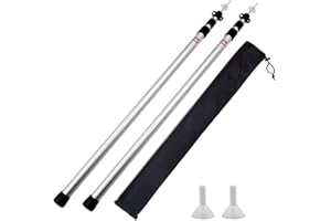 Umisu 2PCS Mât de Bâche Télescopique Poteaux de Bâche en Aluminium 2,3M Support de Tente Réglable Poteau pour Voile Ombrage Tente Camping Accessoires pour Auvent Toile Jardin