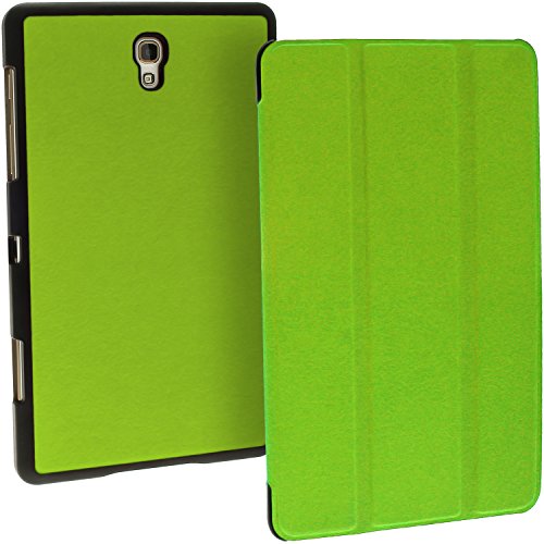 igadgitz Grün PU Ledertasche Hülle Smart Cover für Samsung Galaxy Tab S 8.4″ SM-T700 mit Multi-Winkel Betrachtungs + Auto Sleep/Wake + Displayschutzfolie - 2