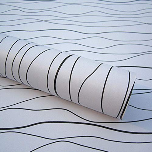 ZTKBG Revêtement de Contact Amovible en Papier Auto-adhésif for étagère, Magasin de dortoirs, Meubles laids, Rayures Noires (Color : Pink, Size : 393In*18in)