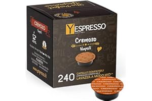 Yespresso 240 capsule compatibili LAVAZZA A MODO MIO Cremoso (12 confezioni da 20 capsule)